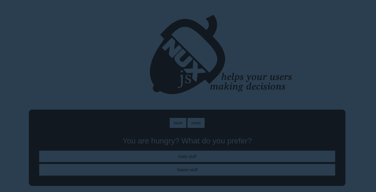Screenshot of landing page
